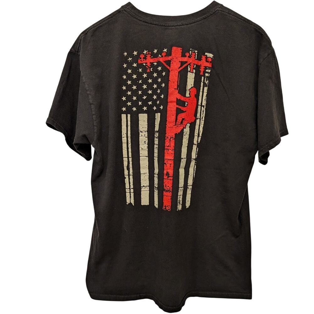 Hanes American‎ Lineman Crewneck T-Shirt Short Sleeve Black Men's Size L Utility